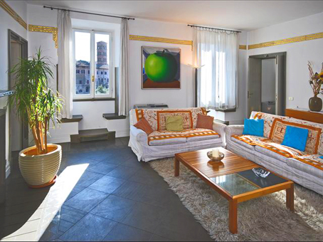 Sitting room windows facing the Roman Forum